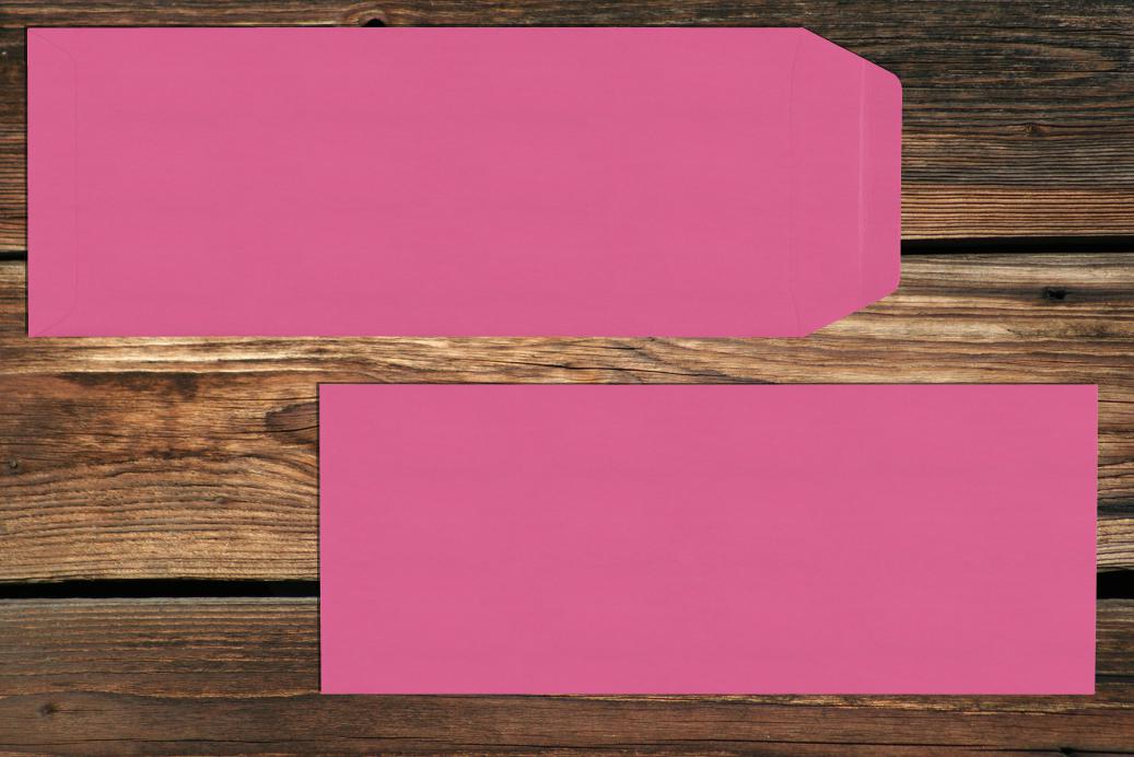 Versandtaschen 125x312 mm Nassklebend Knallrosa 120 g/qm